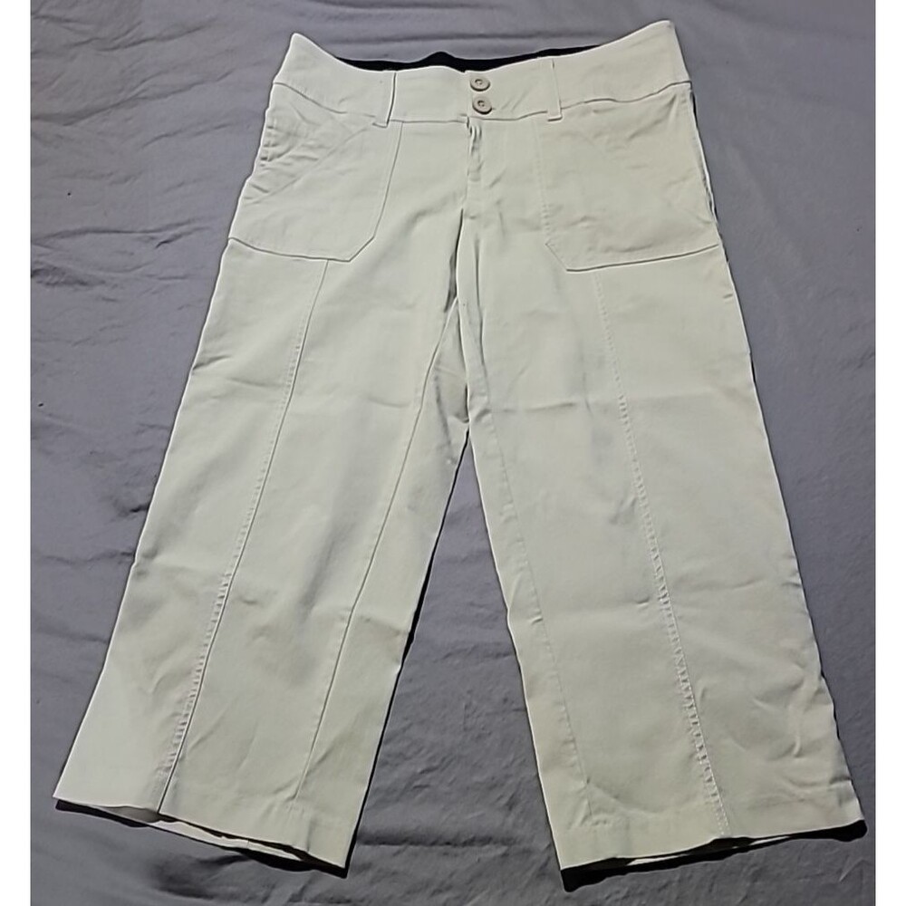 Equestrian Stretchy Beige Wide Leg Womens Capri Pants Spandex Lining Size Medium